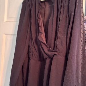 Lane Bryant Black Surplice long sleeve top